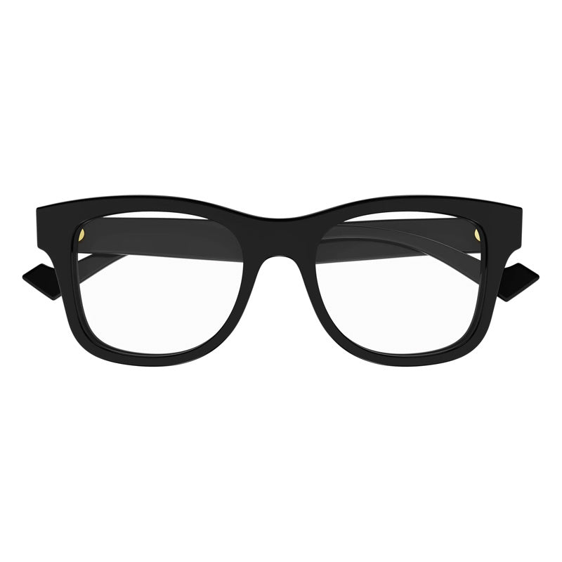 Gucci Eyeglasses Square Full Rim, Shiny Black Frame and Clear Demo Lenses Lens GG1332O004