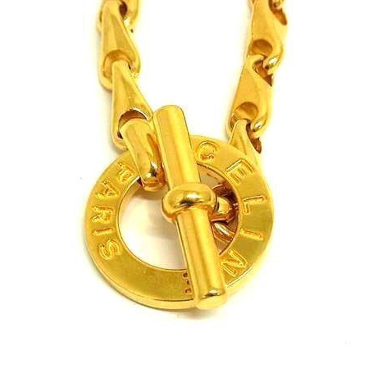 Circle Long Pendant Necklace Gold Metal