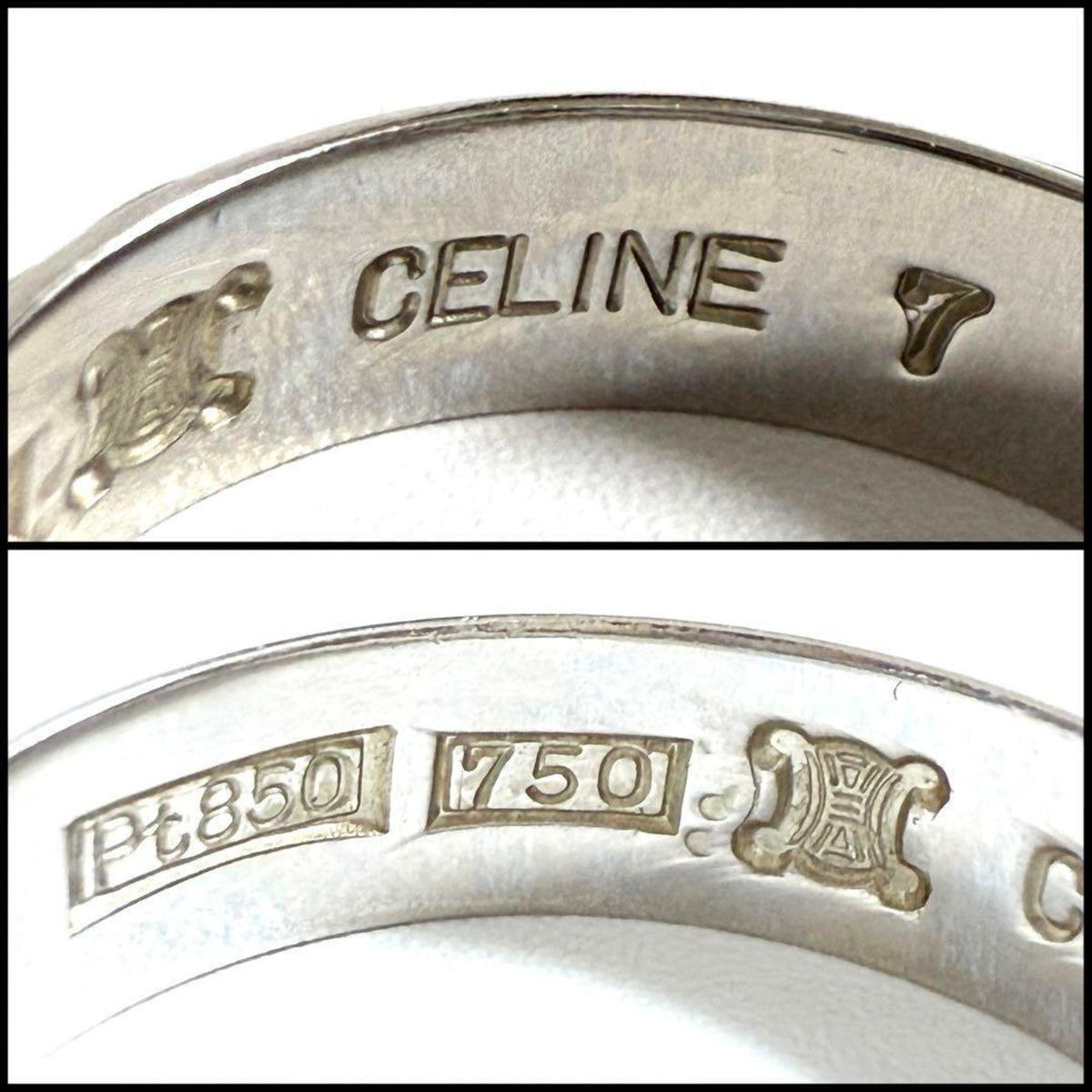 Triomphe Band Ring Platinum and 18K Yellow Gold