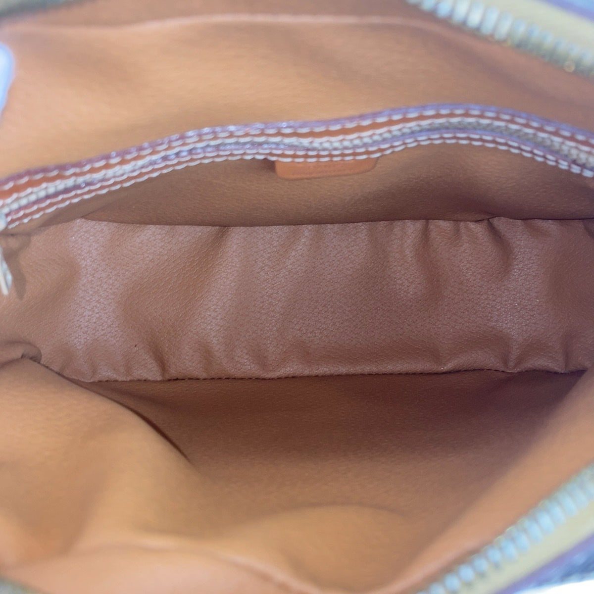 Vintage Saddle Flap Shoulder Bag Macadam Coated Canvas Small