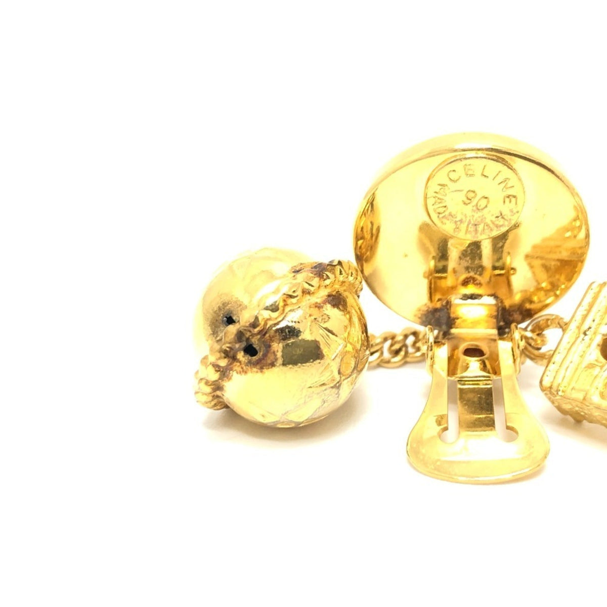 Earrings Pearl Gold-Tone Metal