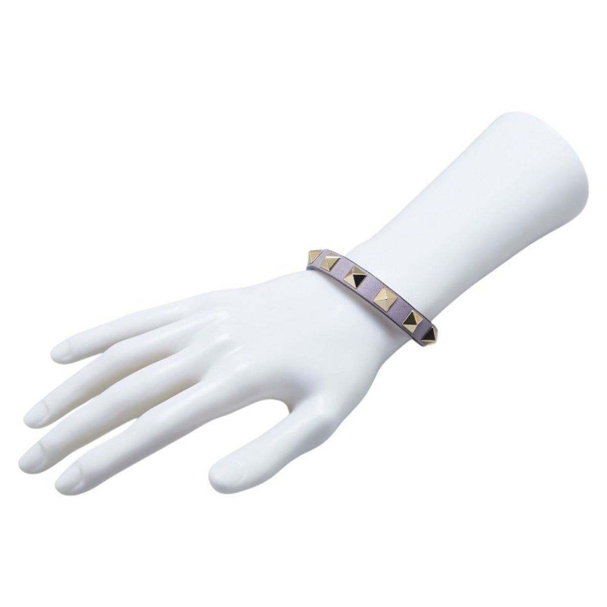 Rockstud Bracelet Gold and Leather