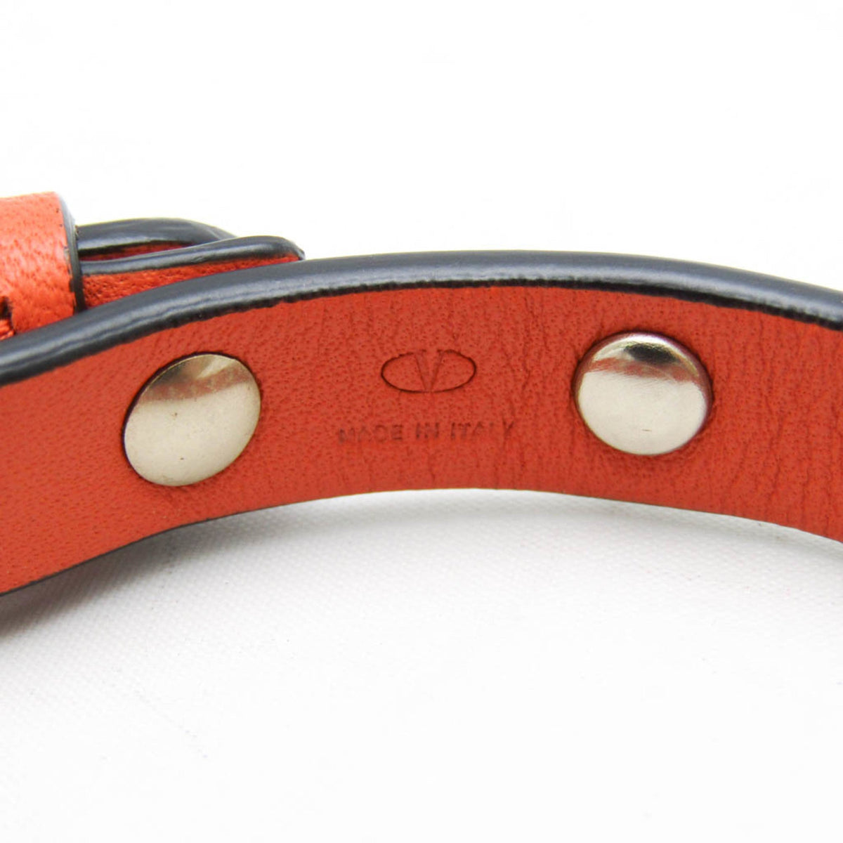 Rock Studs Bracelet Leather and Metal Gold Orange
