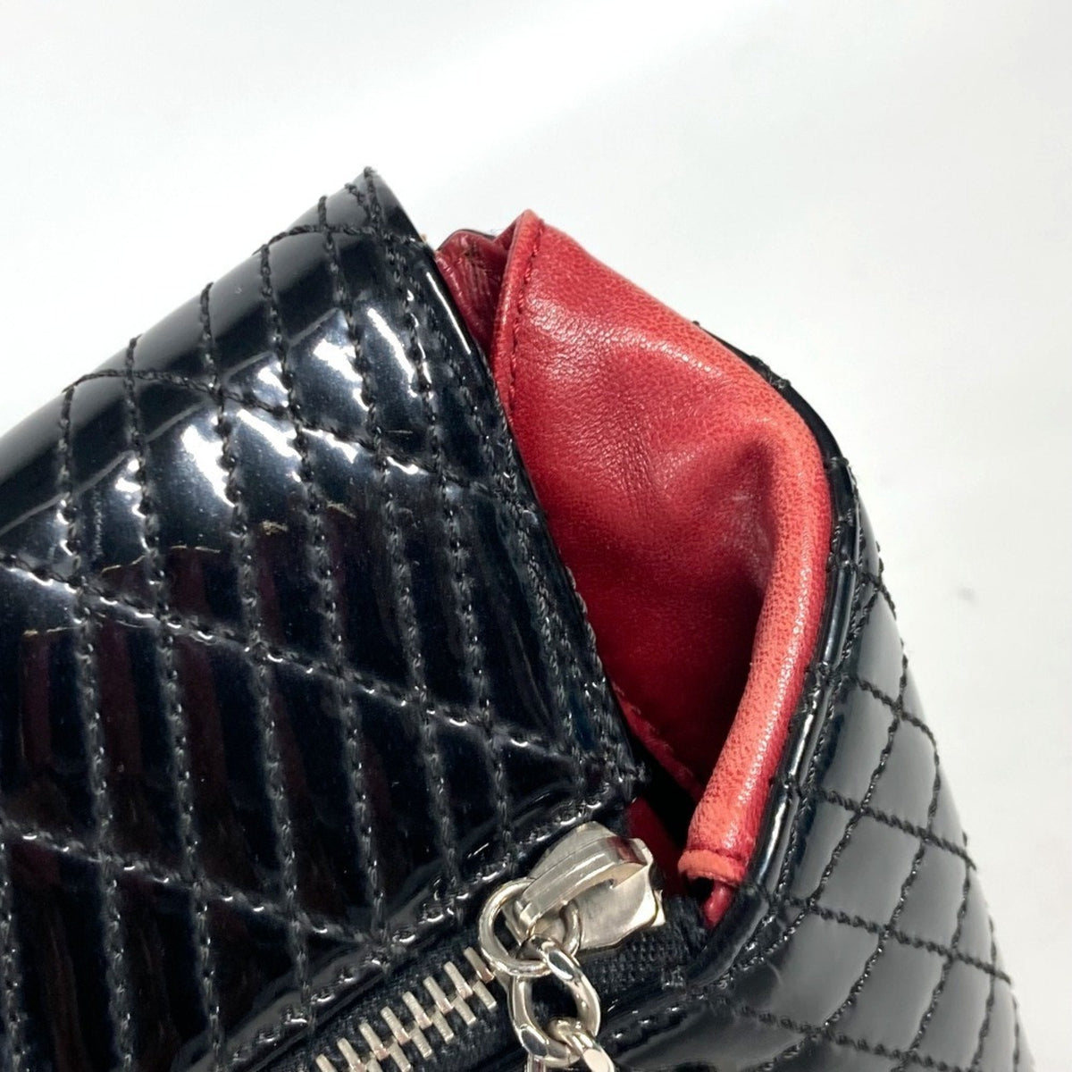 Kaleidoscope Clutch Quilted Patent Medium