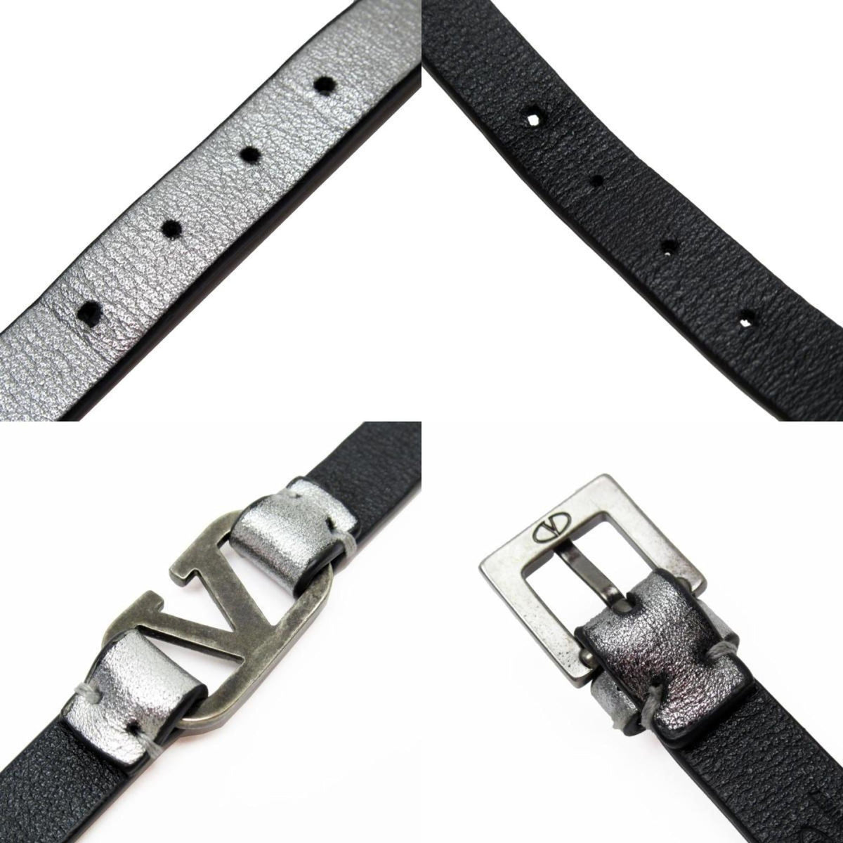 Charm Bracelet Leather Silver