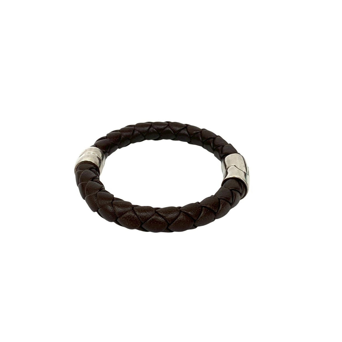 Intrecciato Bracelet Leather and Sterling Silver