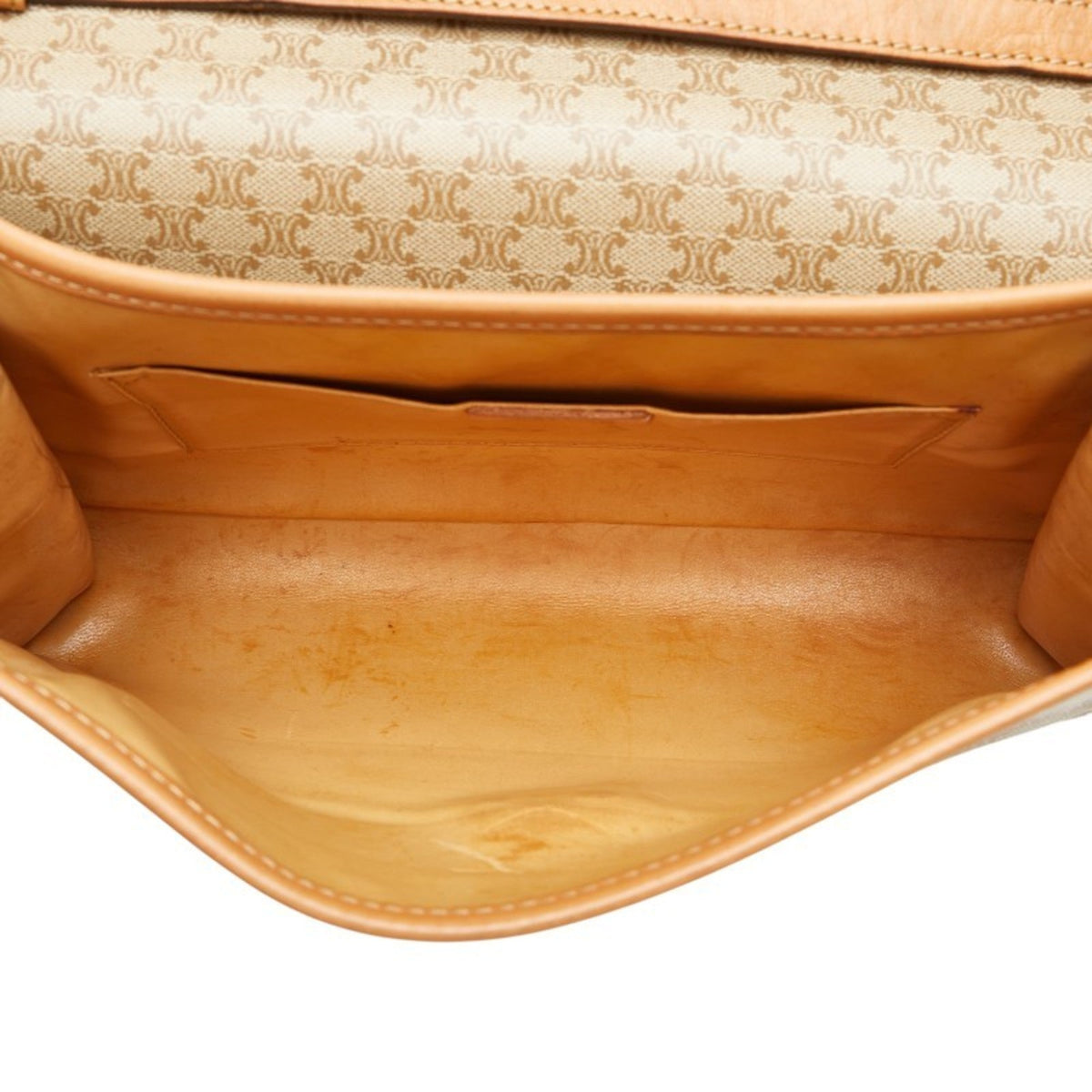 Vintage Saddle Flap Shoulder Bag Macadam Coated Canvas Small