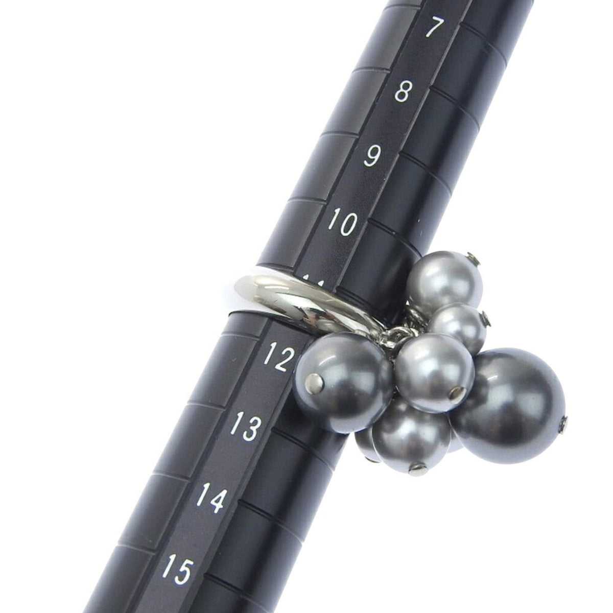 Ring Metal Gray Silver with Pearl