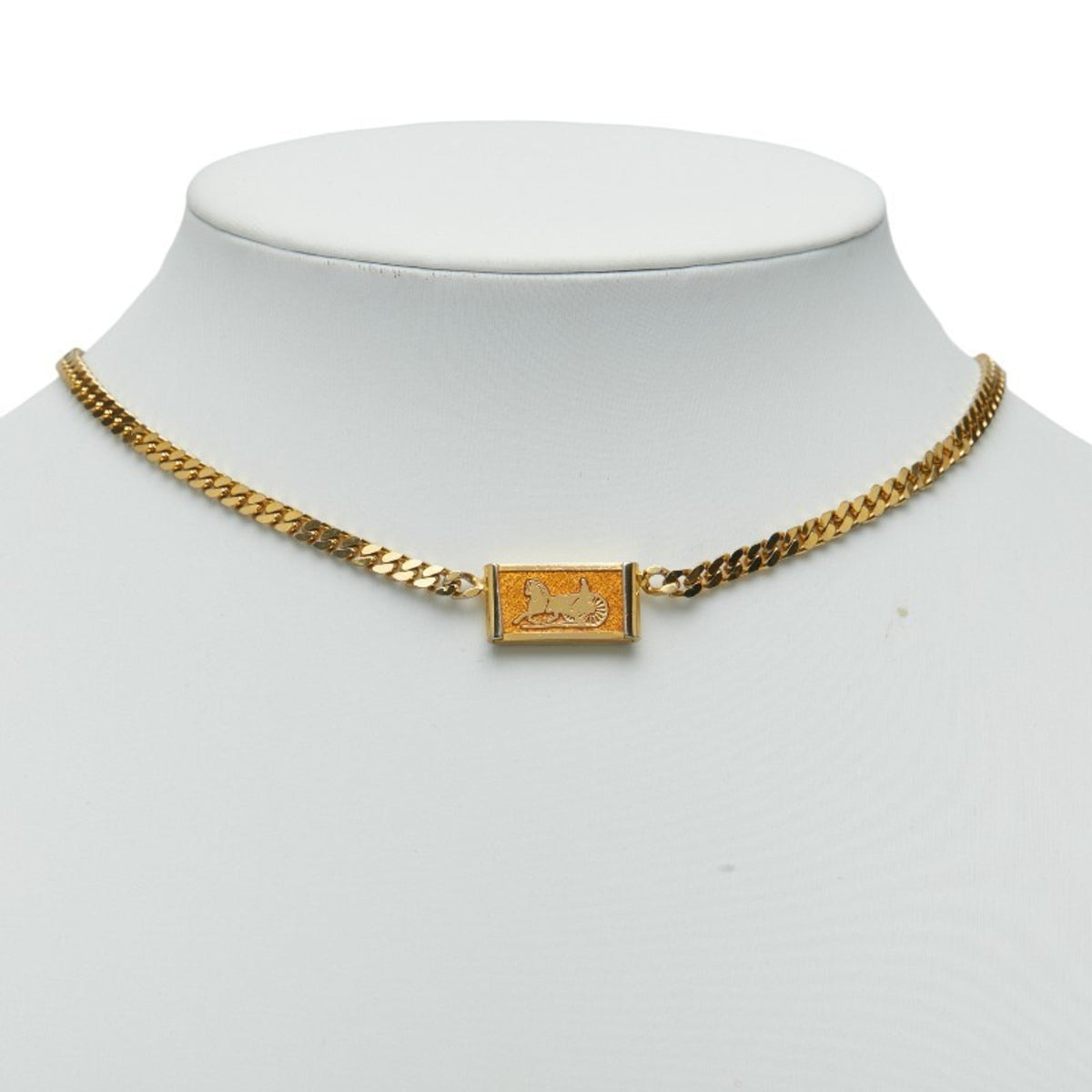Carriage Pendant Necklace Gold Plated