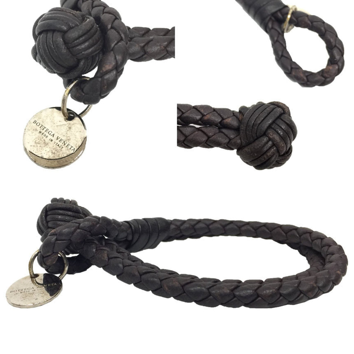Intrecciato Bracelet Leather Brown
