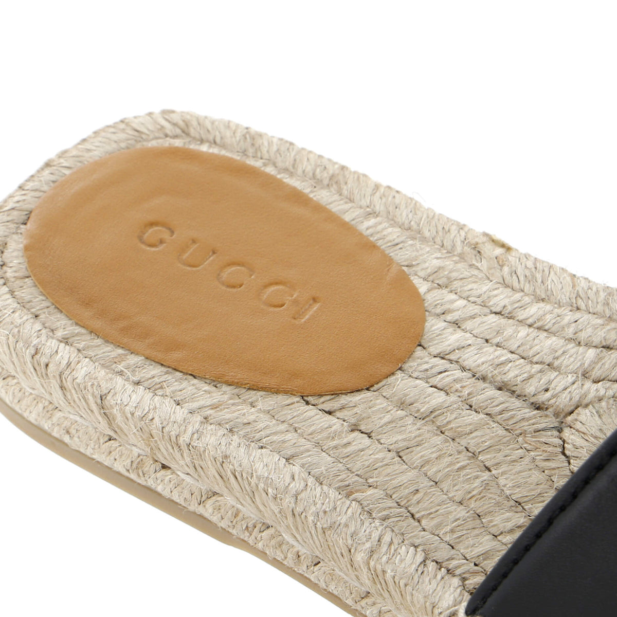 Men's Interlocking G Cut-Out Espadrille Slide Sandals Leather