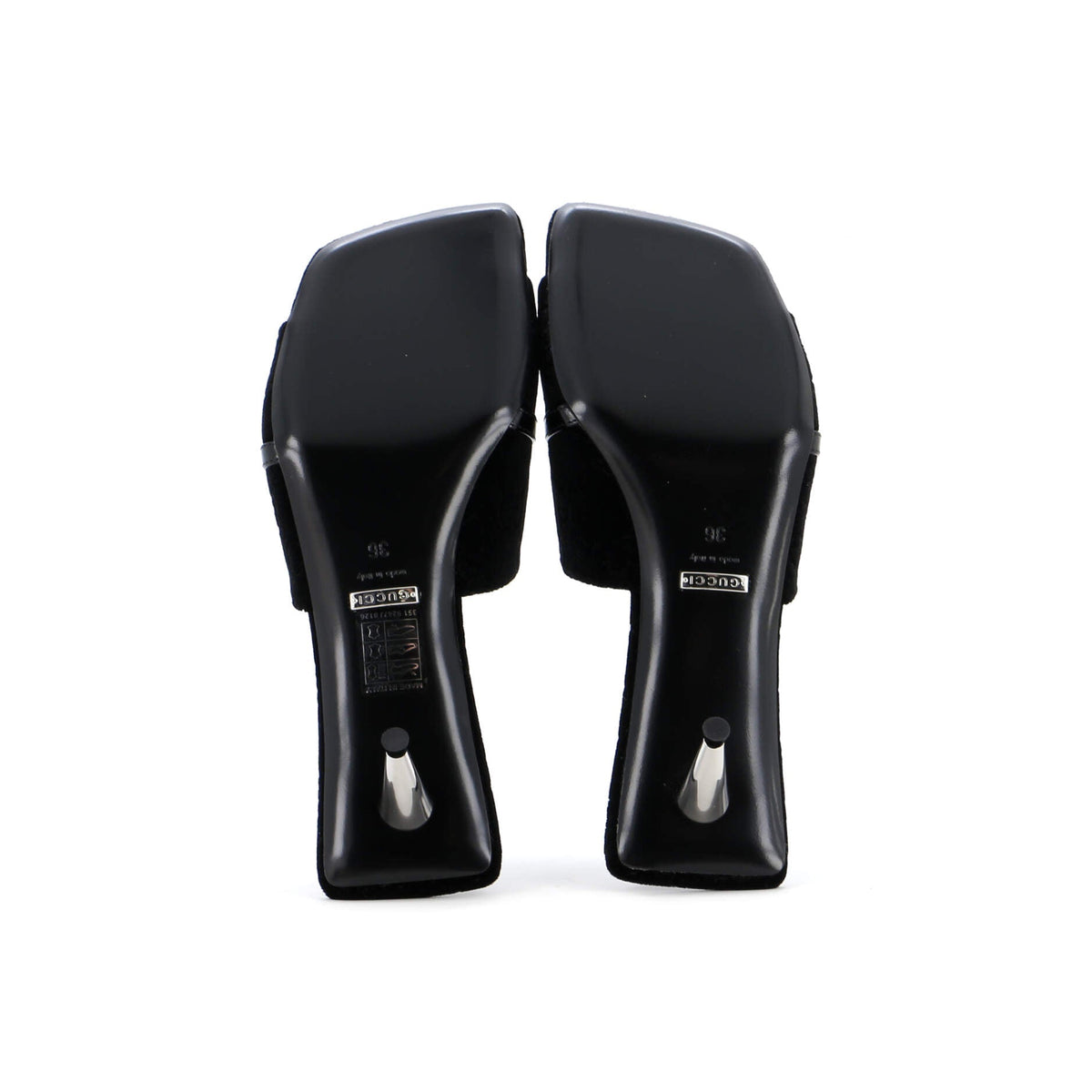 Women's Bow Slide Heeled Sandals GG Velvet
