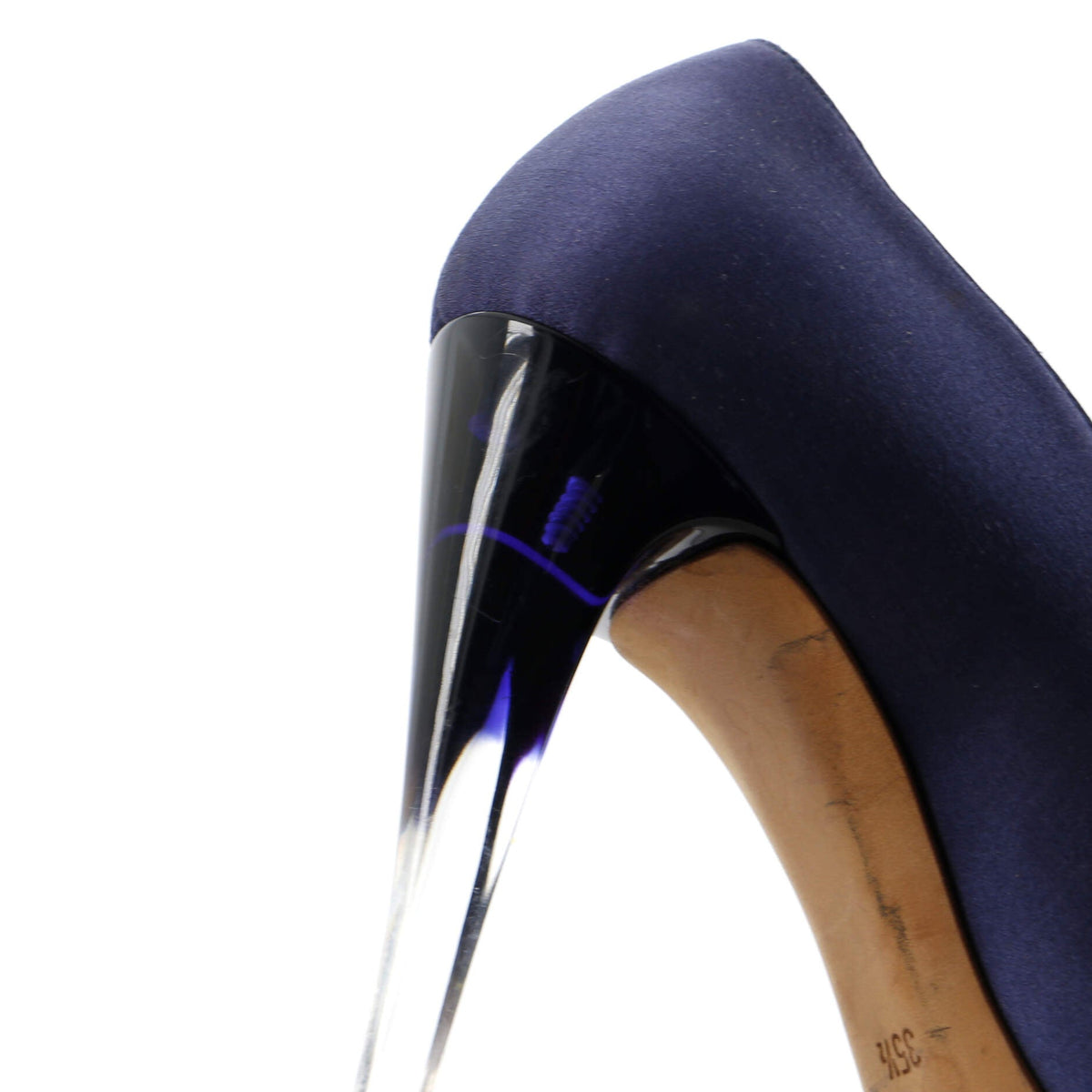 Women's Pointed Toe Pumps Satin and Lucite