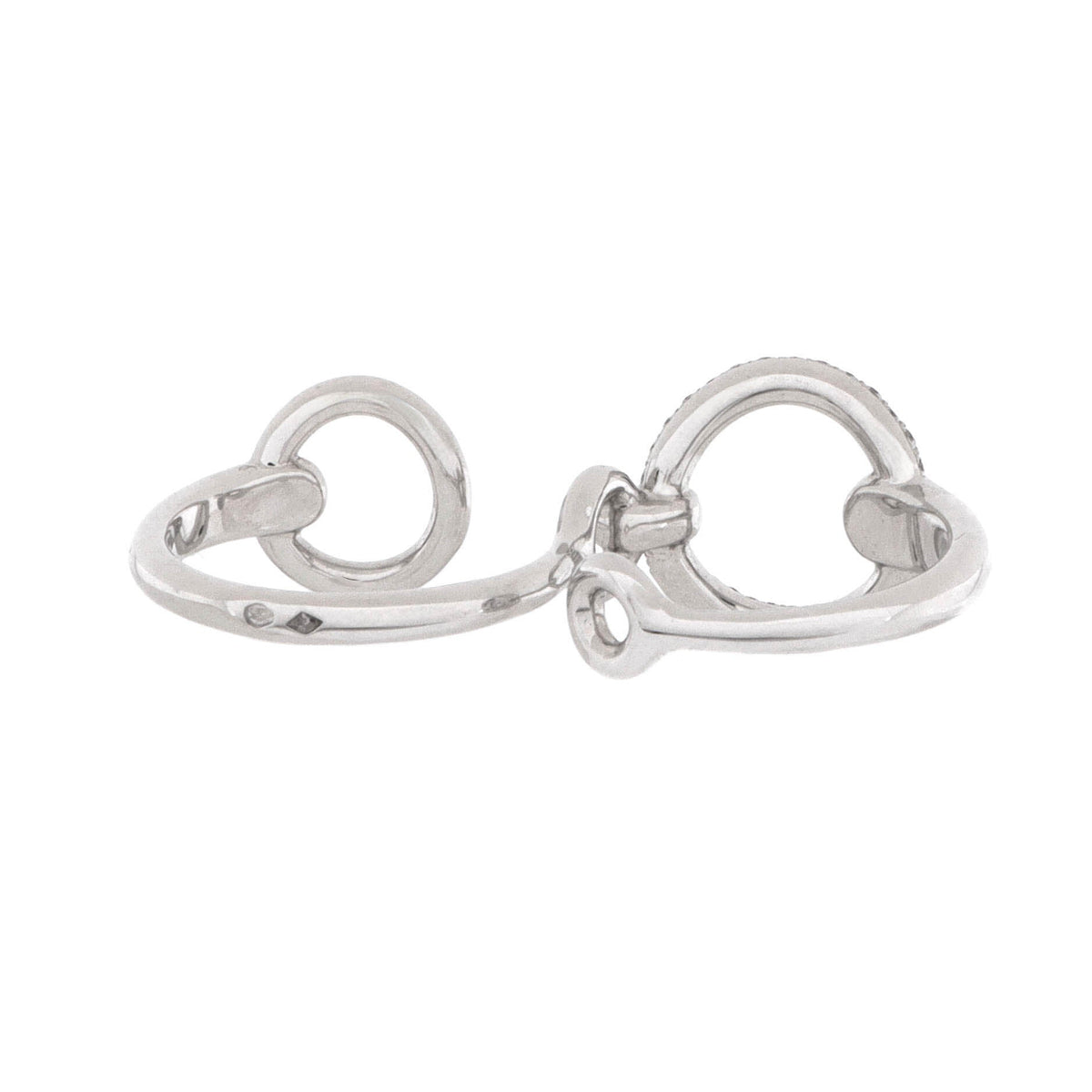 Filet d'Or Double Ring 18K White Gold with Diamonds Large