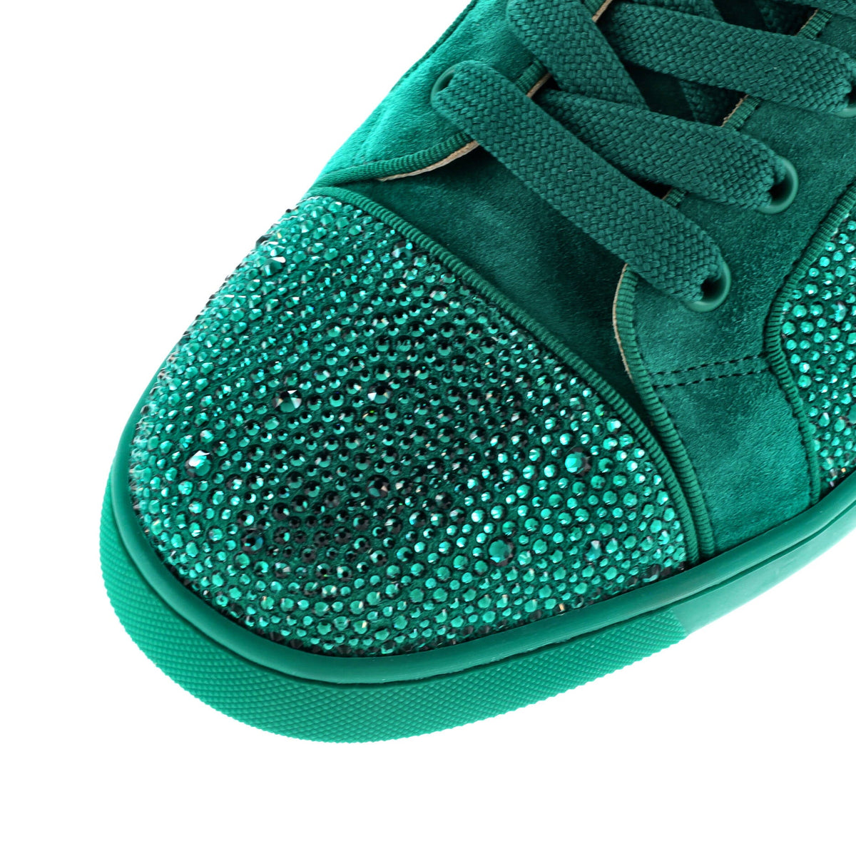 Women's Louis Flat High-Top Sneakers Crystal Embellished Suede