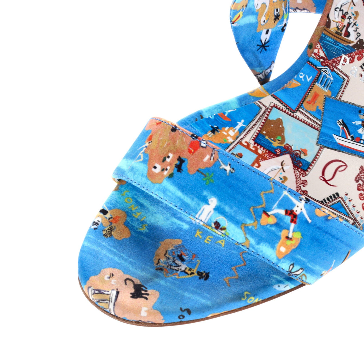 Women's Du Desert Heeled Sandals Printed Satin 100