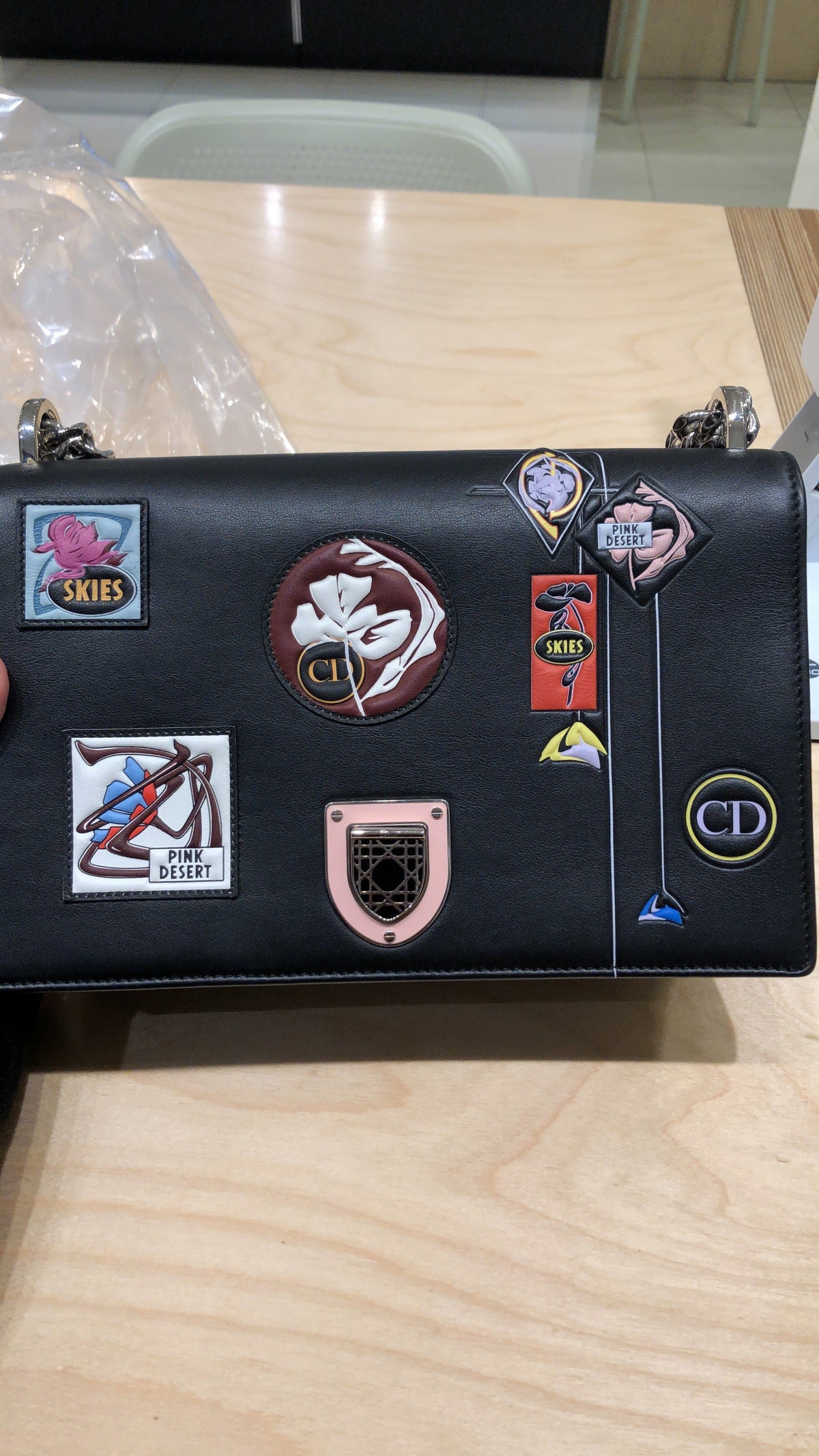 Diorama Flap Bag Patch Embellished Leather Medium