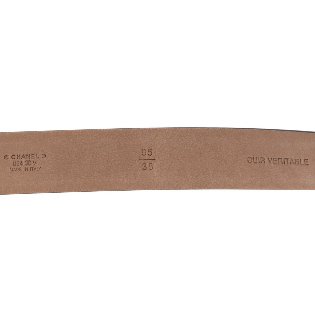 Buckle Belt CC Embossed Leather Thin