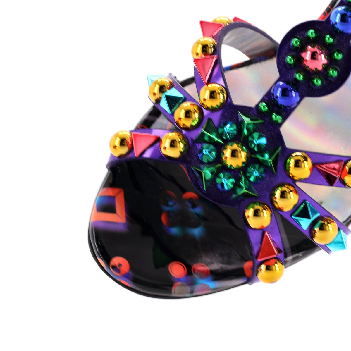 Women's Goldora Heeled Sandals Studded Patent 100