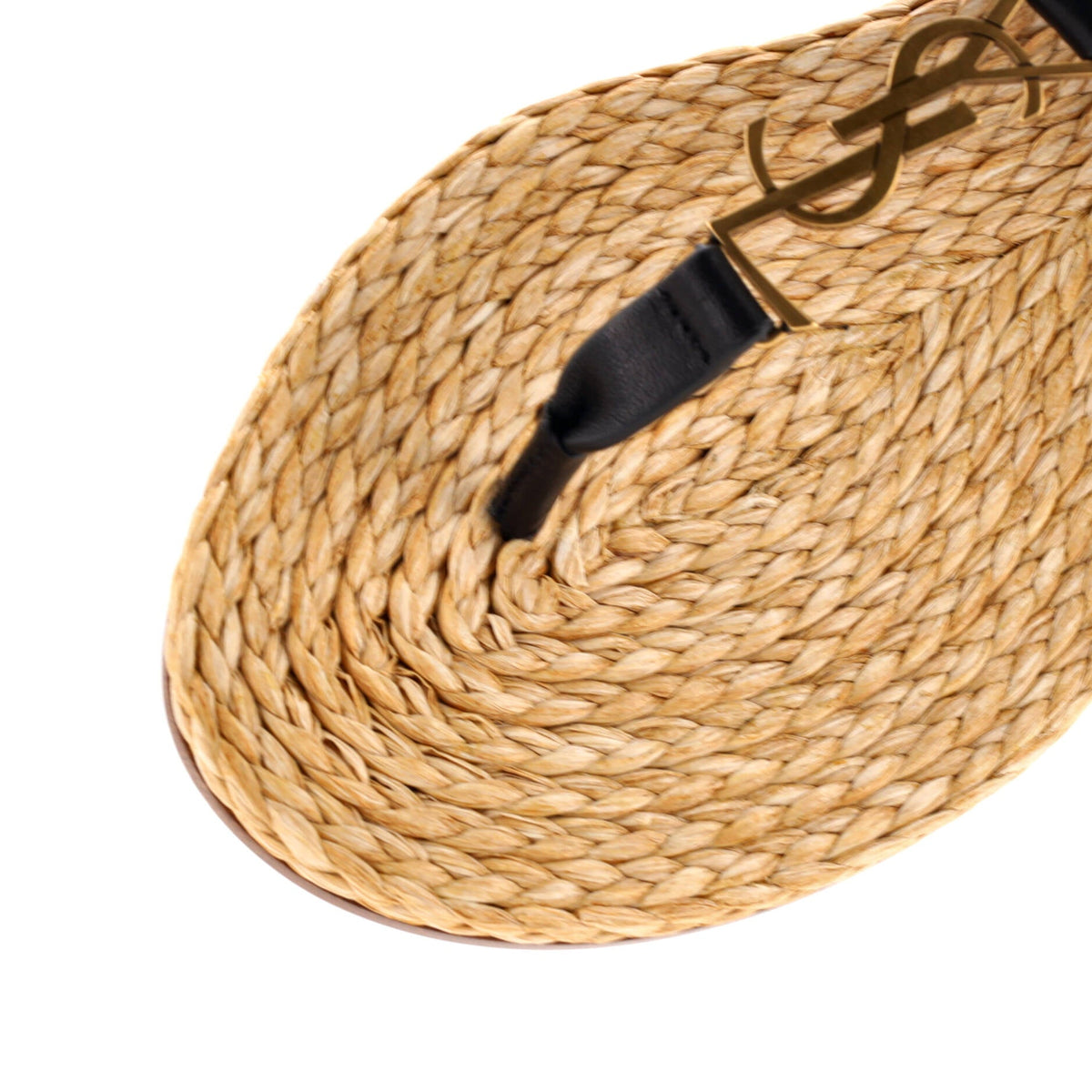 Women's Monogram Thong Sandals Leather and Raffia