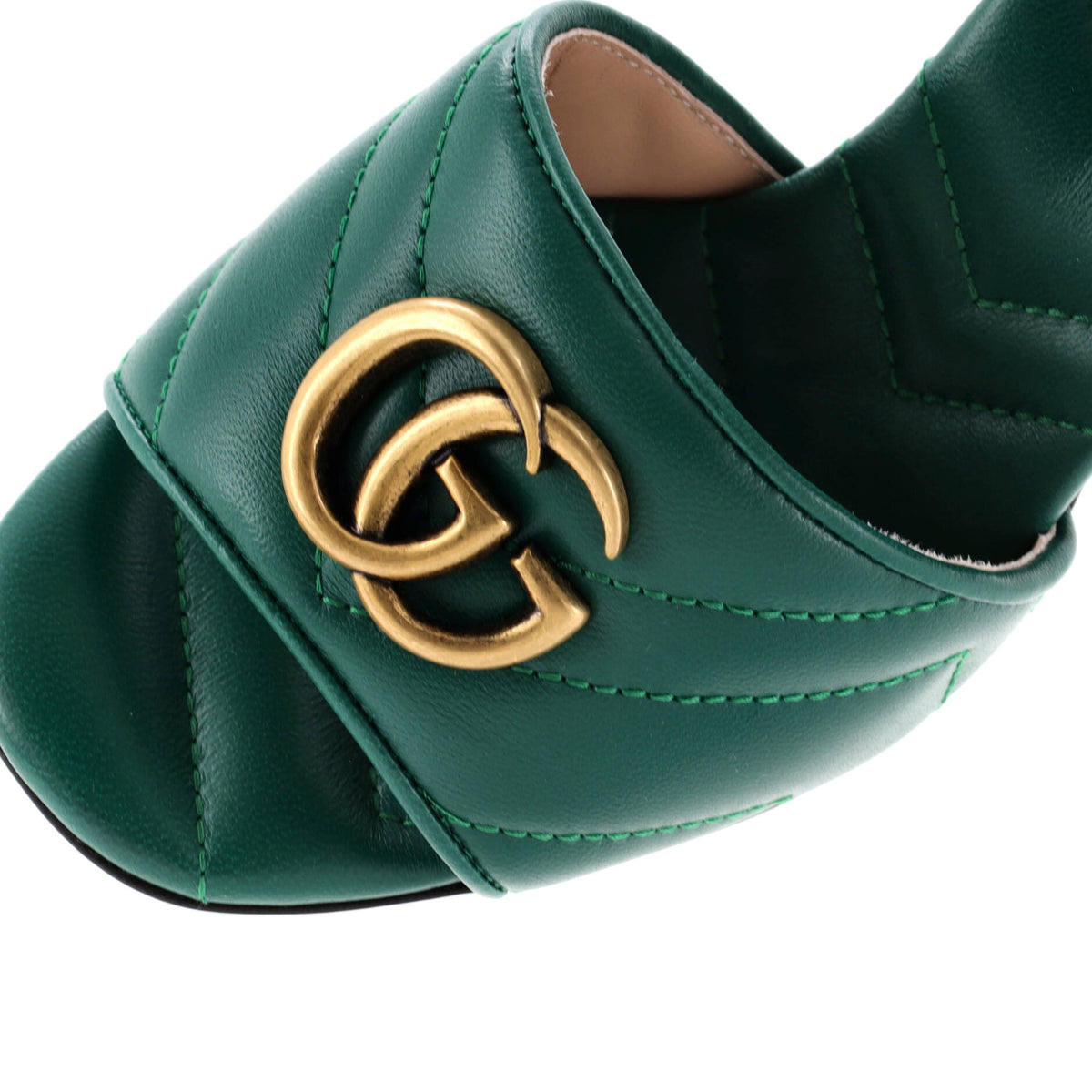 Women's Marmont Slide Heeled Sandals Matelasse Leather