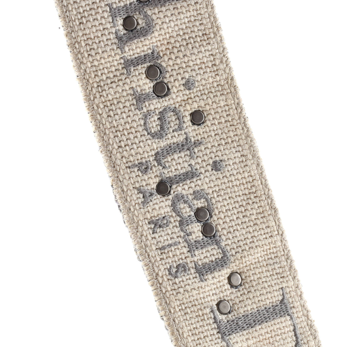 Shoulder Strap Embellished Oblique Canvas