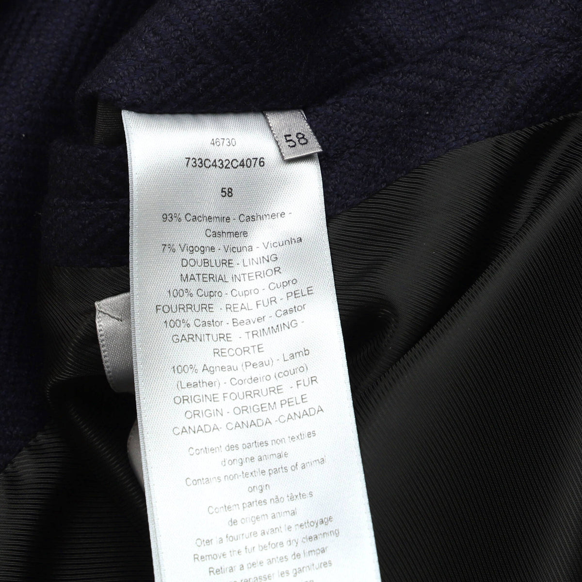 Men's Zip Jacket Cashmere Blend with Fur