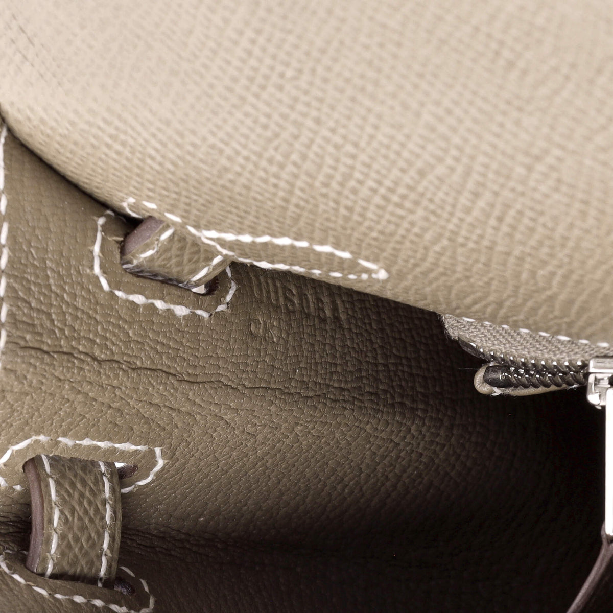 Kelly Handbag Grey Epsom with Palladium Hardware 25