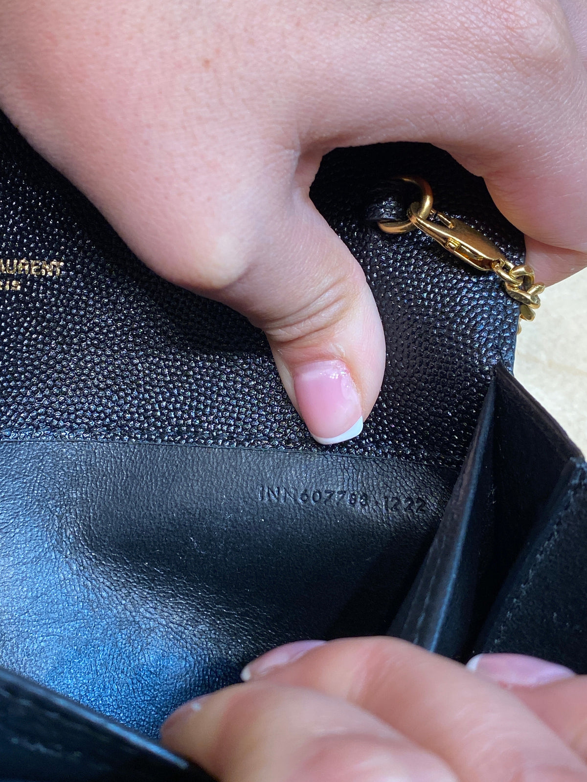 Classic Monogram Wallet on Chain Leather Small