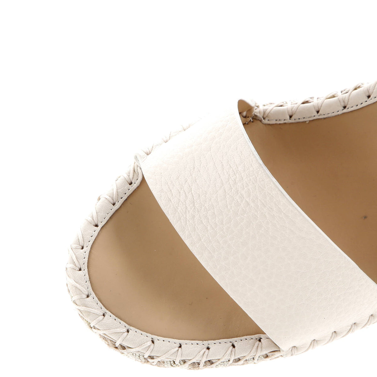 Women's Rockstud Ankle Strap Double Wedge Sandals Leather