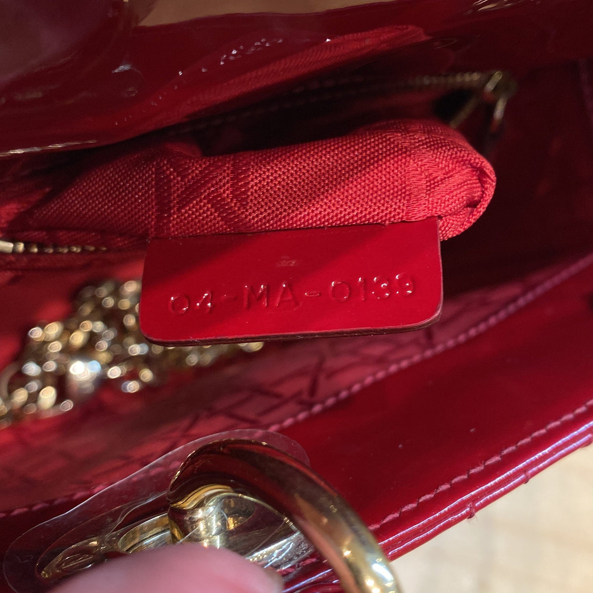 Lady Dior Chain Bag Cannage Quilt Patent Mini