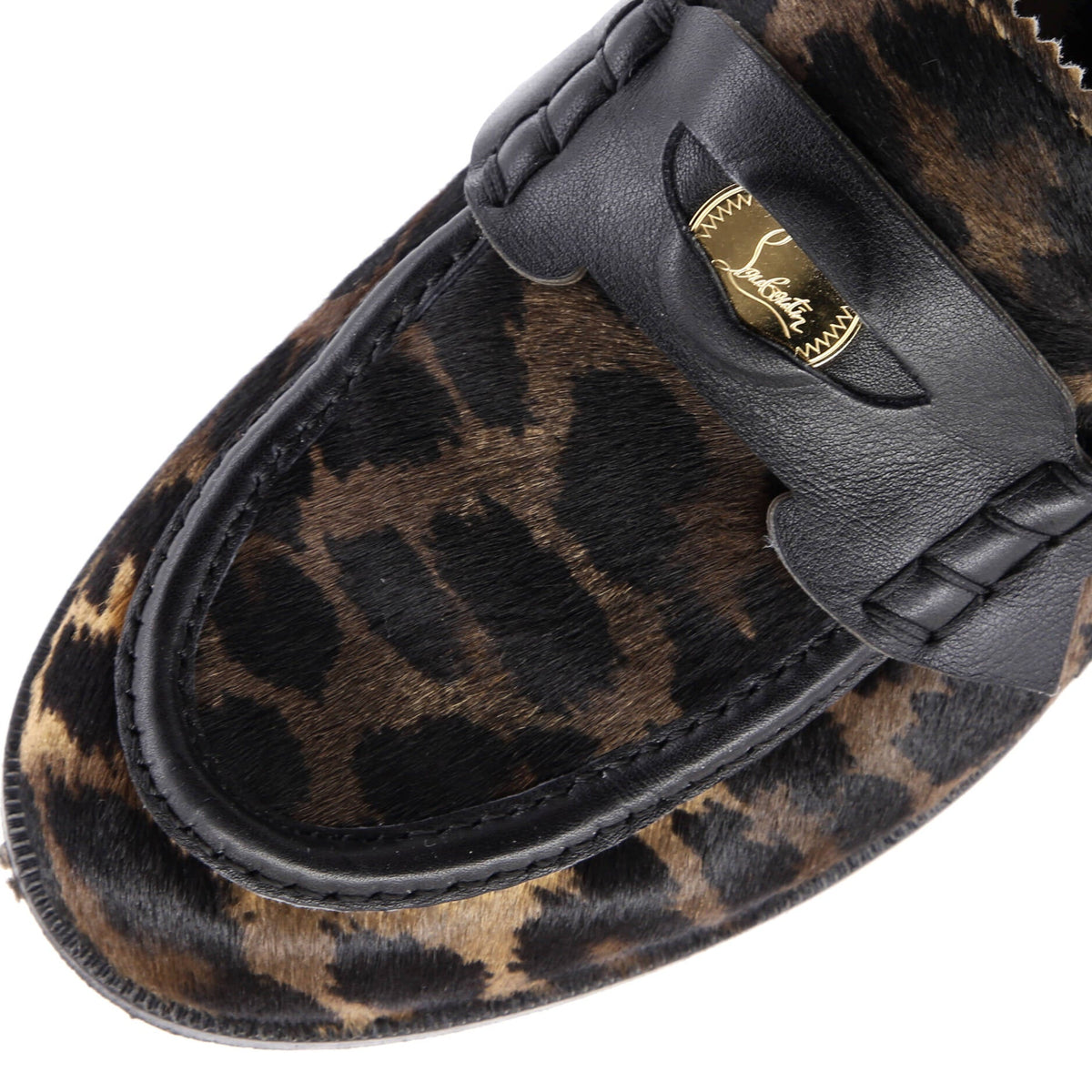 Women's Penny Loafers Leopard Print Goat Hair