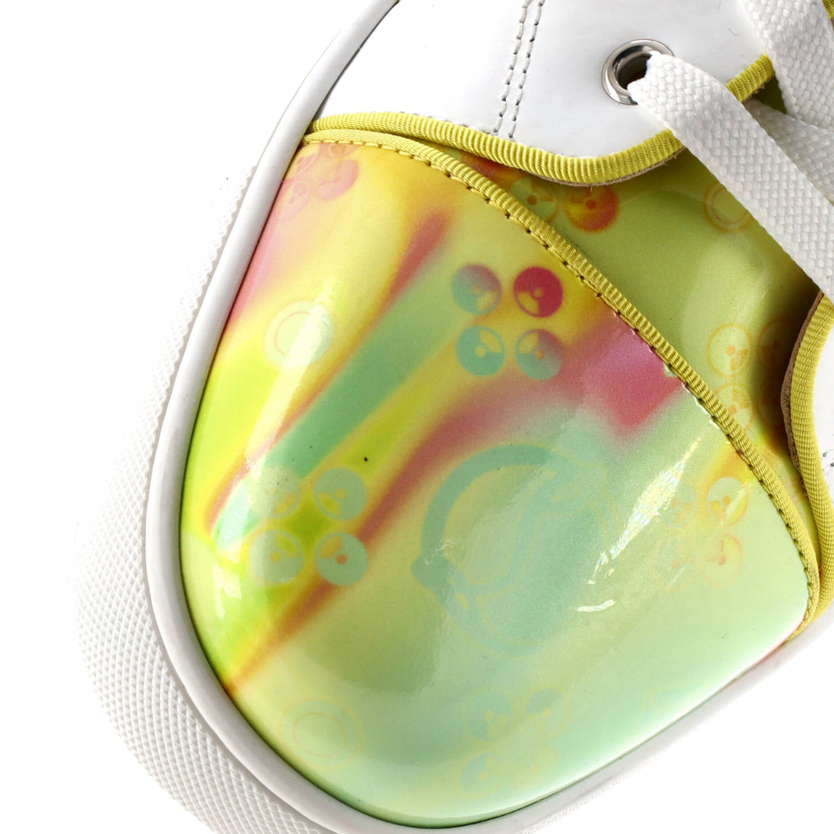 Men's Louis Flat High-Top Sneakers Printed Fabric with Patent