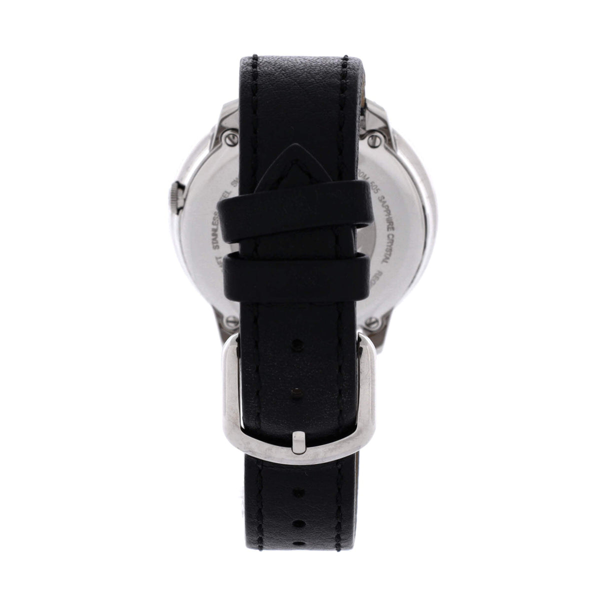 Run Away Round Quartz Watch Stainless Steel and Leather with Diamond Dial 36