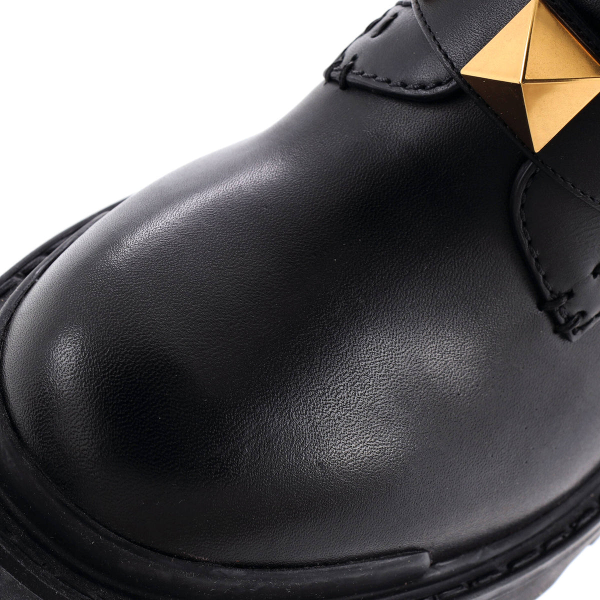 Women's Roman Stud Combat Ankle Boots Leather
