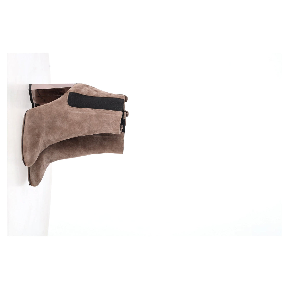 Fendi High-Heeled Chelsea Boots in Brown Suede