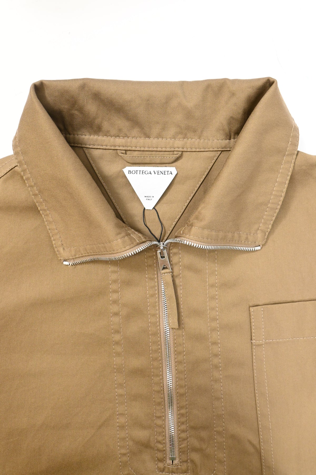 Bottega Veneta Half-Zip Jacket in Brown Cotton