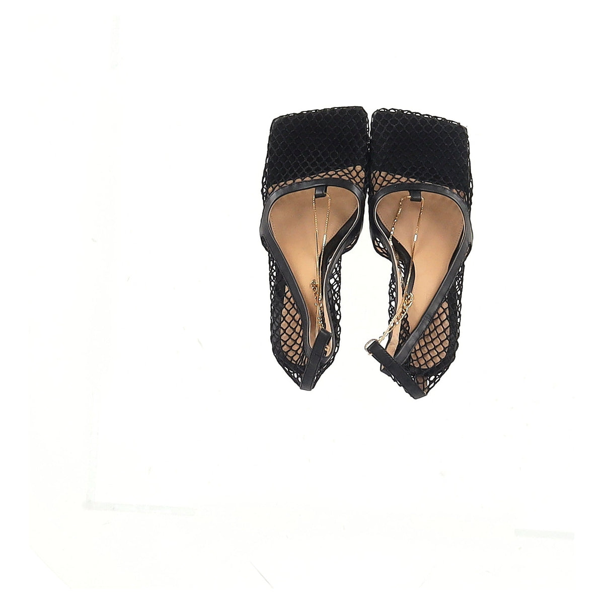Bottega Veneta Stretch Pumps in Black Mesh and Leather