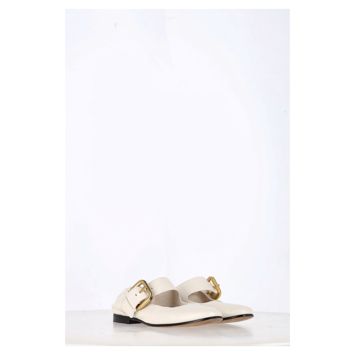 Bottega Veneta Astaire Mary-Jane Ballerina in Cream Leather
