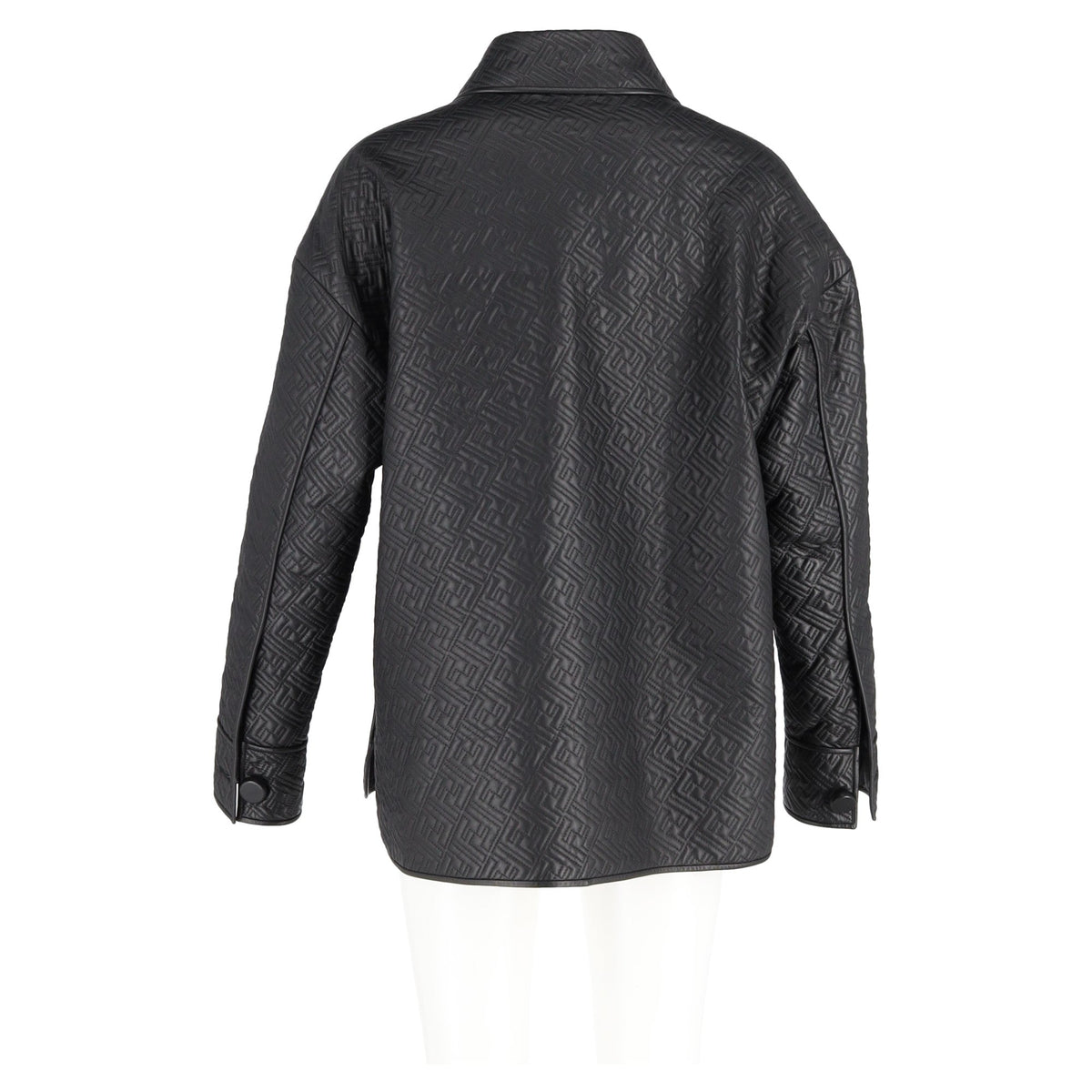 Fendi Monogram Go-To Jacket in Black Nappa Leather