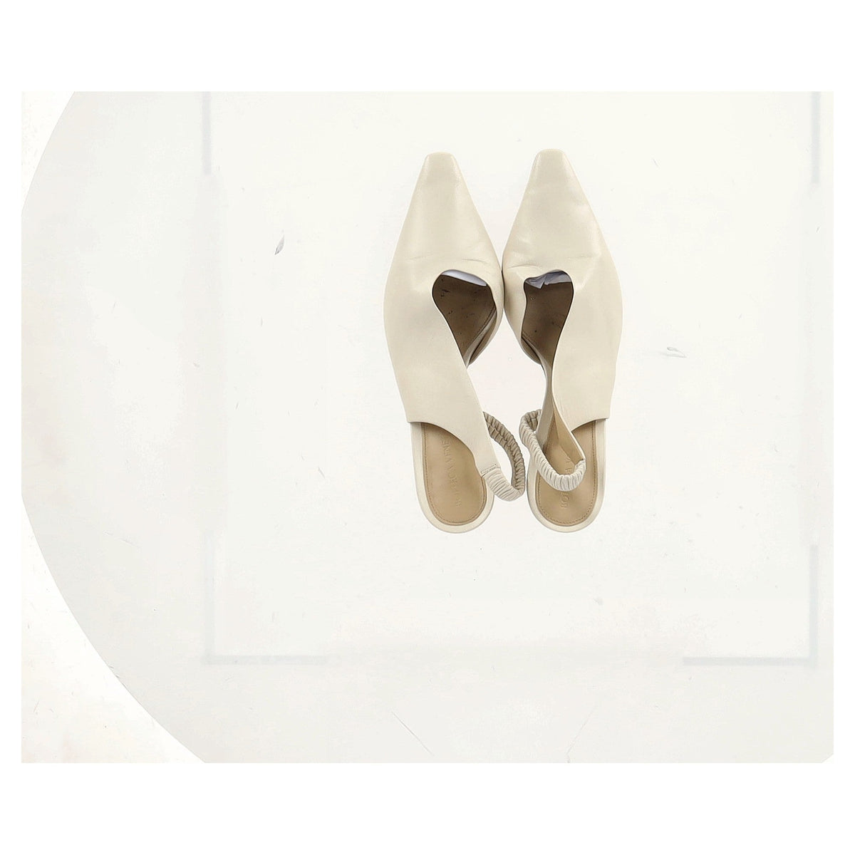 Bottega Veneta Almond Slingback Pumps in Cream Leather