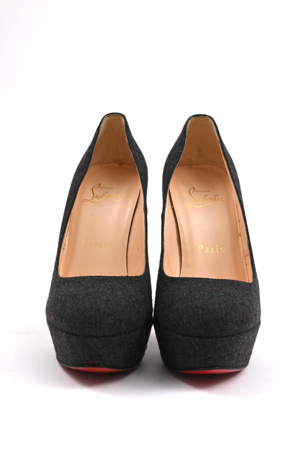Christian Louboutin Bianca Platform Pumps in Grey Wool