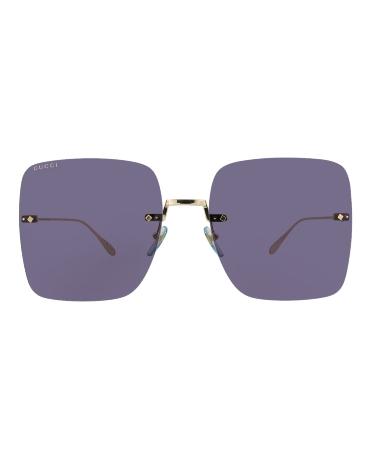 Gucci Womens Square/Rectangle Gold Gold Blue Fashion Designer Eyewear
