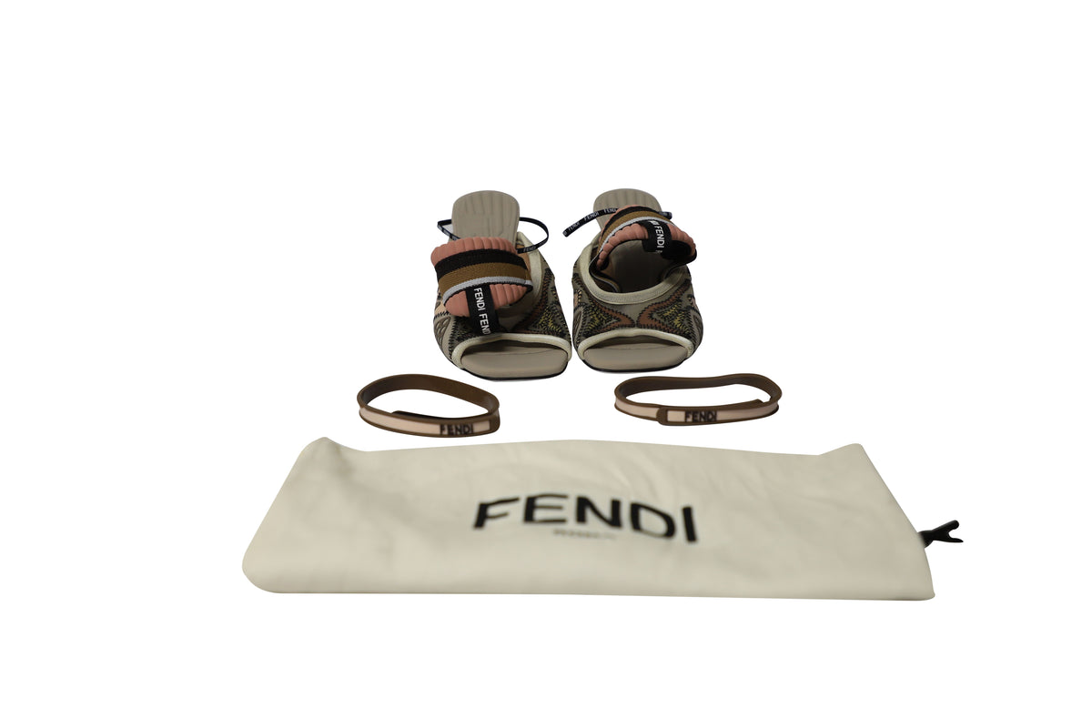 Fendi 70mm Ankle Strap Sandals in Multicolor Synthetic
