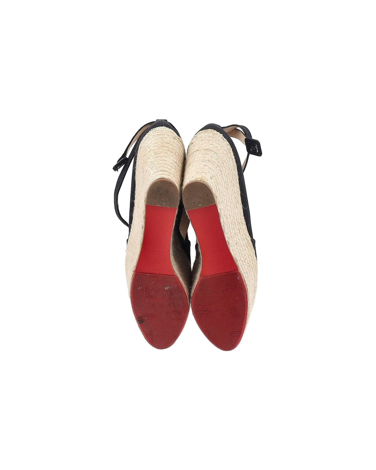 Christian Louboutin Dehia Espadrille Platform Wedge in Black Canvas