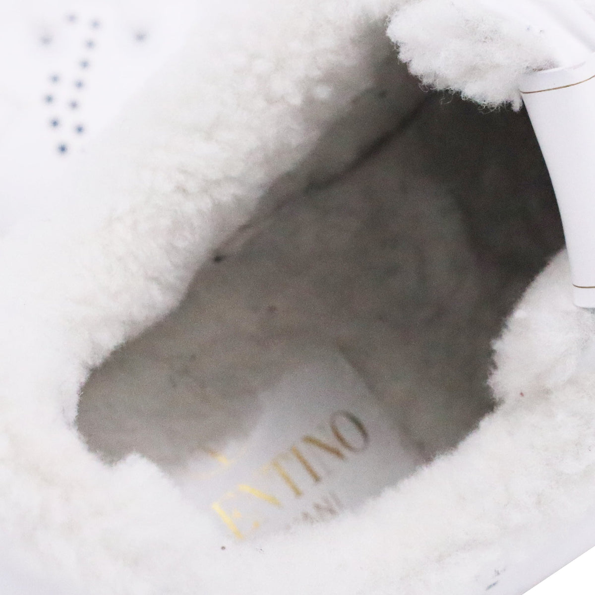 Valentino Garavani Backnet Perforated Shear-Lined Sneakers in White Leather