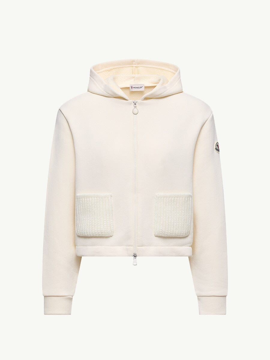 Women's Knit Accent Cotton Zip-Up Hoodie