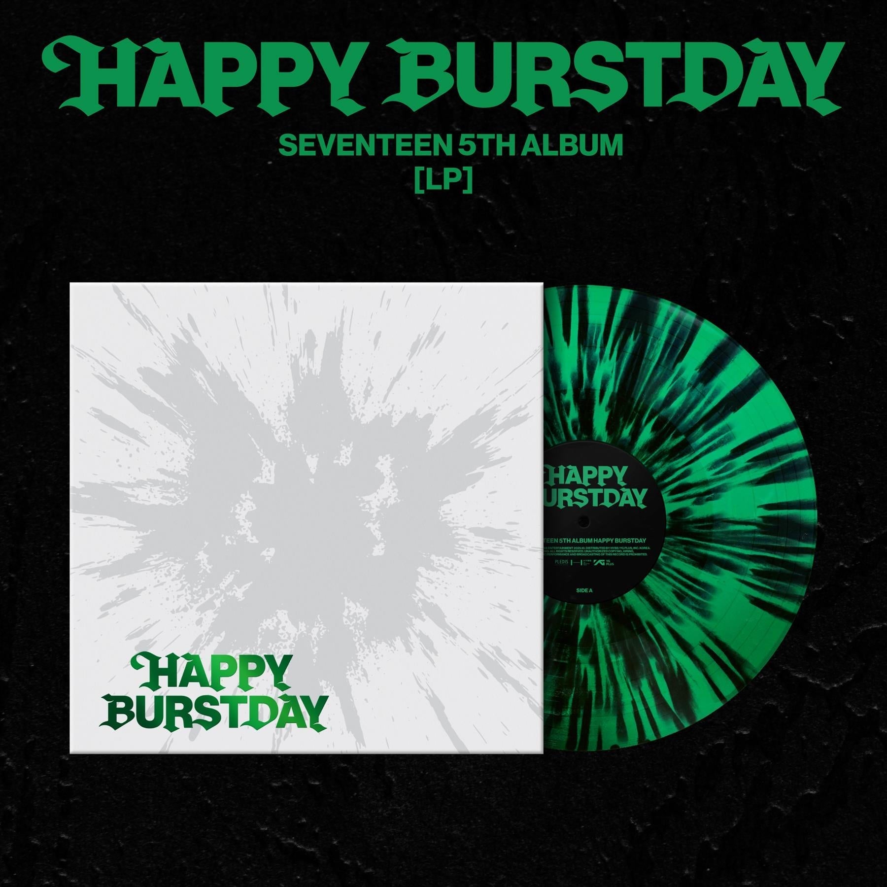 SEVENTEEN - HAPPY BURSTDAY Black Splatter On Evergreen Vinyl LP