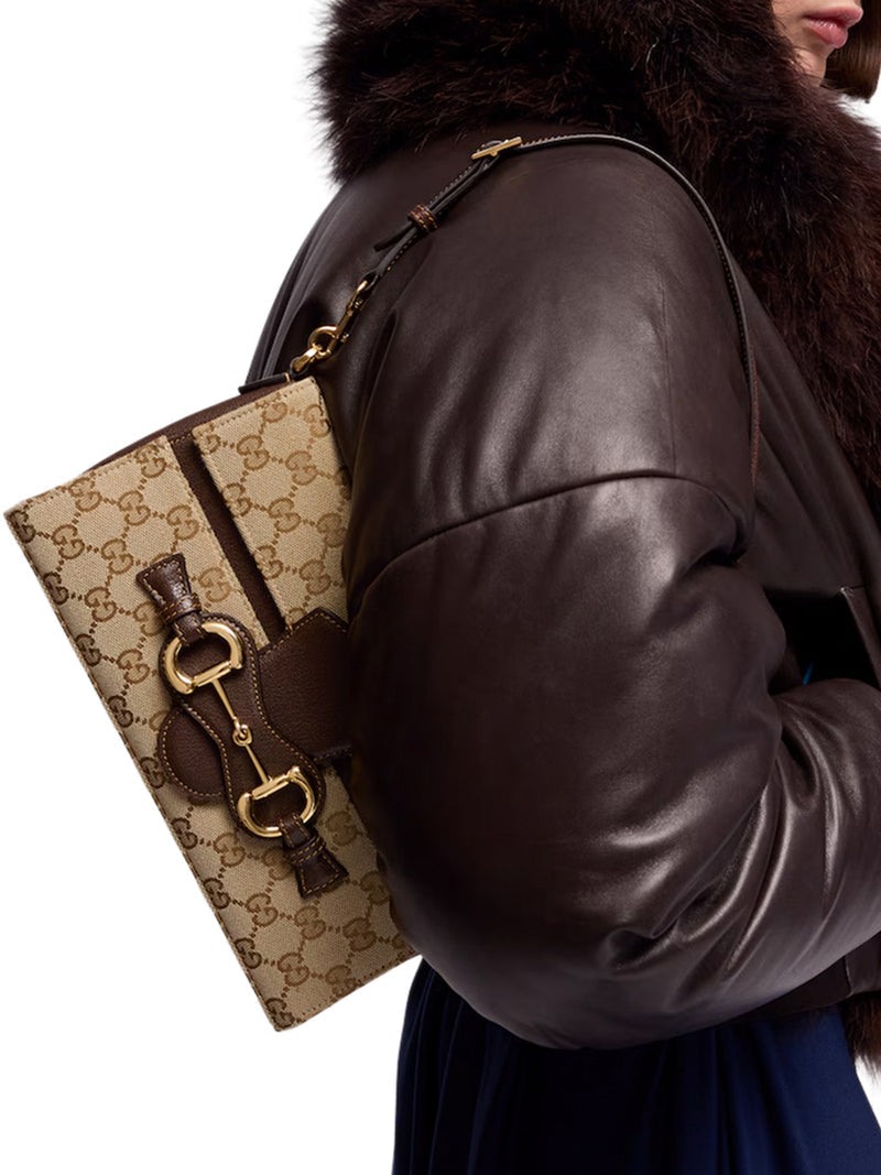Gucci Women Narrow Horsebit Shoulder Bag Medium Size
