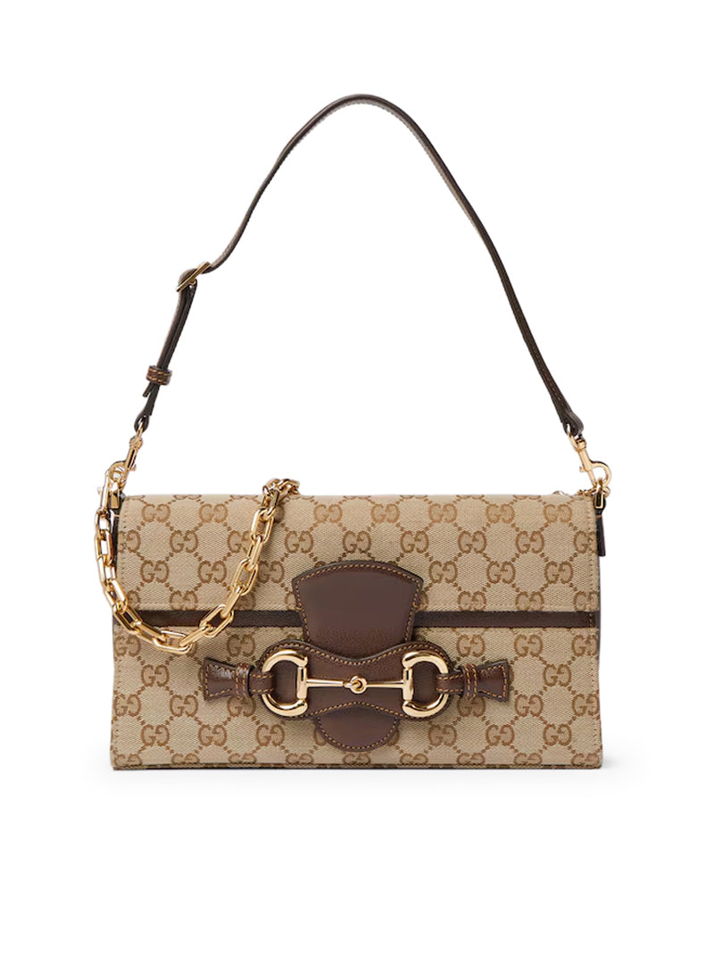 Gucci Women Narrow Horsebit Shoulder Bag Medium Size
